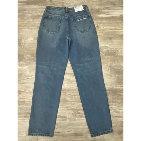 Abound Distressed High Rise Mom Jeans Denim Ankle Crop Women’s Sz 26 - Picture 5 of 7